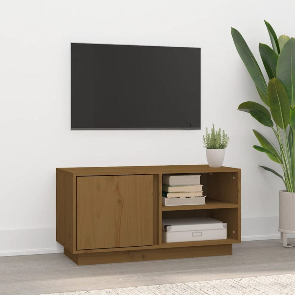 Vidaxl TV skrinka medovo-hnedá 80x35x40,5 cm masívna borovica